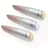 ✨ 6-in-1 Hot & Cold Facial Massager | Thermal/Cooling Therapy + Red & Blue Light + 3 Intensity Levels | Magnetic Charging, Full Face, Eye & Neck Care for Radiant V-Lift!/WHITE - Rear View