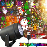 Christmas Projection Lamp, Sleek Black Matte Body, Compact & Portable, USB Powered, 20 Dynamic Rotating Patterns, Creates Colorful Dreamy Holiday Light Ambiance - Top-Down View