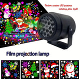 Christmas Projection Lamp, Sleek Black Matte Body, Compact & Portable, USB Powered, 20 Dynamic Rotating Patterns, Creates Colorful Dreamy Holiday Light Ambiance - 45-Degree Angle