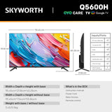SKYWORTH Q5600H 43''-QLED+ Smart Google TV, FHD, HDR10 HLG, Find-My Remote,Dolby Audio, Screen Casting, Bezel Less Design, Voice Control - Front View