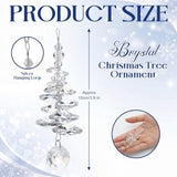 Set of 24 Crystal Tree Hanging Ornaments for Holiday, Mantel, Party & Christmas Decor (Clear) - Front View