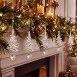 Set of 24 Crystal Tree Hanging Ornaments for Holiday, Mantel, Party & Christmas Decor (Clear) - Side View