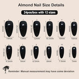 Reusable almond-shaped press-on nails for DIY manicures and daily wear (Deep Forest Green) - Top-Down View