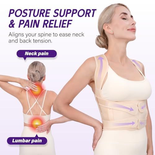 Posture Corrector Brace For Daily Use, Work, And Sports To Improve Slouching, L (Beige)