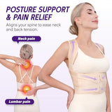 Posture Corrector Brace For Daily Use, Work, And Sports To Improve Slouching, L (Beige) - Front View