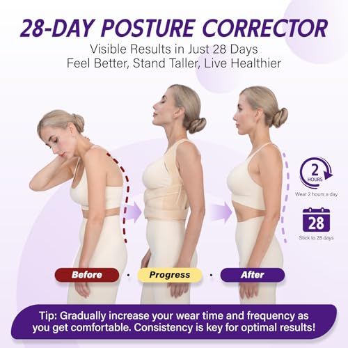 Posture Corrector Brace For Daily Use, Work, And Sports To Improve Slouching, L (Beige)