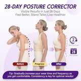 Posture Corrector Brace For Daily Use, Work, And Sports To Improve Slouching, L (Beige) - Side View