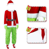 Adult Green Monster Christmas Santa Costume Set for Holiday Parties, Cosplay & Themed Events, XXL (Green) - Side View