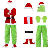 Adult Green Monster Christmas Santa Costume Set for Holiday Parties, Cosplay & Themed Events, XXXL (Green)