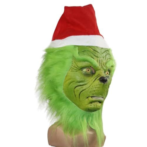 Festive Full-Head Costume Mask for Christmas Parties, Cosplay & Holiday Events (Green)