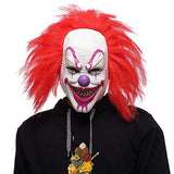 Spooky Evil Clown Mask for Halloween, Costume Parties, Cosplay and Festive Events (White)