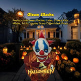 Scary Clown Mask for Halloween Costume Parties, Haunted Houses & Spooky Cosplay Events (White)