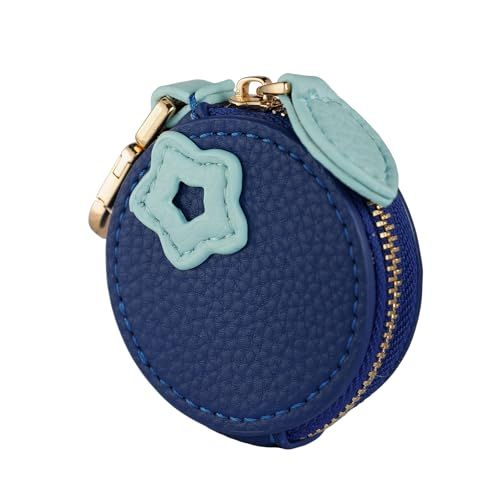 Mini Fruit Coin Purse Keychain, Stylish Bag Charm for Daily Outings & Travel (Dark Blue)