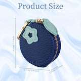 Mini Fruit Coin Purse Keychain, Stylish Bag Charm for Daily Outings & Travel (Dark Blue)