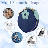 Mini Fruit Coin Purse Keychain, Stylish Bag Charm for Daily Outings & Travel (Dark Blue) - Side View