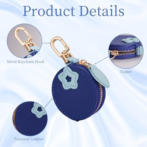 Mini Fruit Coin Purse Keychain, Stylish Bag Charm for Daily Outings & Travel (Dark Blue)