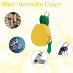 Cute Fruit Zipper Pouch Keychain Charm for Backpacks, Purses, and Daily Carry (Yellow)