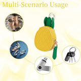 Cute Fruit Zipper Pouch Keychain Charm for Backpacks, Purses, and Daily Carry (Yellow) - Side View