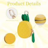 Cute Fruit Zipper Pouch Keychain Charm for Backpacks, Purses, and Daily Carry (Yellow) - Top-Down View