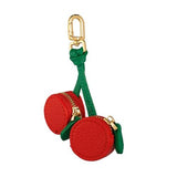 Cute Cherry-Shaped Mini Pouch Bag Charm for Backpacks, Handbags and Luggage (Red)