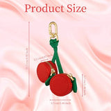 Cute Cherry-Shaped Mini Pouch Bag Charm for Backpacks, Handbags and Luggage (Red) - Front View