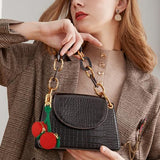 Cute Cherry-Shaped Mini Pouch Bag Charm for Backpacks, Handbags and Luggage (Red)