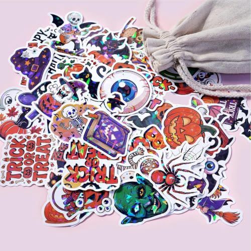Halloween Themed Stickers for Party Decor, Laptop, Water Bottles, and Kids' Craft Activities (orange)