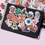 Halloween Themed Stickers for Party Decor, Laptop, Water Bottles, and Kids' Craft Activities (orange)