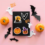 Halloween Themed Stickers for Party Decor, Laptop, Water Bottles, and Kids' Craft Activities (orange) - Rear View