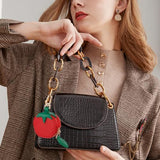 Cute Fruit Coin Pouch Keychain Charm for Backpacks, Handbags & Everyday Carry (red) - 45-Degree Angle