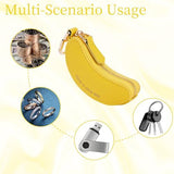 Mini Banana Keychain Coin Purse – Cute Portable Pouch for Backpacks, Handbags and Daily Essentials (Yellow) - Side View