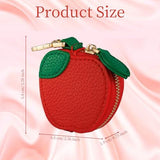 Cute Fruit Shaped Coin Purse Keychain for Backpacks, Handbags and Everyday Carrying (red) - Front View