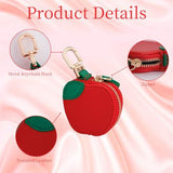 Cute Fruit Shaped Coin Purse Keychain for Backpacks, Handbags and Everyday Carrying (red) - Top-Down View