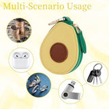 Adorable Avocado Coin Pouch Keychain - Cute Accessory for Backpacks, Purses & Daily Use (Yellow-Green)