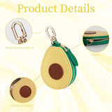 Adorable Avocado Coin Pouch Keychain - Cute Accessory for Backpacks, Purses & Daily Use (Yellow-Green) - Top-Down View