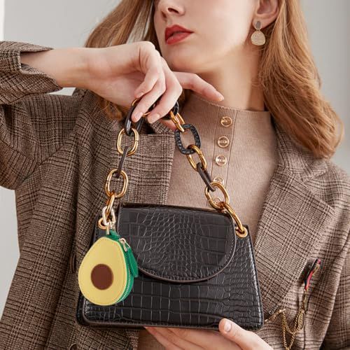 Adorable Avocado Coin Pouch Keychain - Cute Accessory for Backpacks, Purses & Daily Use (Yellow-Green)