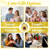 Adorable Avocado Coin Pouch Keychain - Cute Accessory for Backpacks, Purses & Daily Use (Yellow-Green) - Rear View