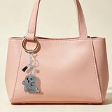Sparkly Ghost Keychain for Keys, Bags, Car Decor, Halloween & Daily Use (Silver) - Side View