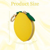 Cute Lemon Shaped Coin Pouch Keychain, Charm for Purses, Bags and Backpacks (Yellow) - Front View