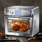 Kitchen Couture 24 Litre Air Fryer Multifunctional LCD Digital Display Silver - Rear View