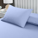 Royal Comfort 2000TC 3 Piece Fitted Sheet and Pillowcase Set Bamboo Cooling - Queen - Light Blue - 45-Degree Angle