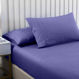 Royal Comfort 2000TC 3 Piece Fitted Sheet and Pillowcase Set Bamboo Cooling - Queen - Royal Blue - Top-Down View