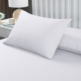 Royal Comfort 2000TC 3 Piece Fitted Sheet and Pillowcase Set Bamboo Cooling - Queen - White - 45-Degree Angle