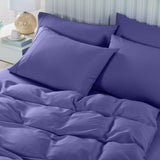 Royal Comfort 2000TC 6 Piece Bamboo Sheet & Quilt Cover Set Cooling Breathable - Double - Royal Blue - Side View