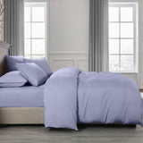 Royal Comfort 2000TC 6 Piece Bamboo Sheet & Quilt Cover Set Cooling Breathable - King - Lilac Grey - Top-Down View