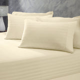Royal Comfort 1200 Thread Count 3 Piece Combo Set 100% Egyptian Cotton Striped - Double - Sand - Front View