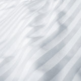 Royal Comfort 1200 Thread Count 3 Piece Combo Set 100% Egyptian Cotton Striped - Queen - White - Side View