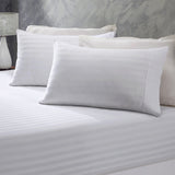 Royal Comfort 1200 Thread Count 3 Piece Combo Set 100% Egyptian Cotton Striped - King - White - Front View