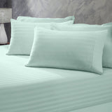 Royal Comfort 1200 Thread Count 3 Piece Combo Set 100% Egyptian Cotton Striped - King - Chambray - Front View
