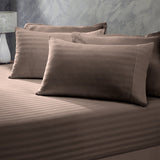 Royal Comfort 1200 Thread Count 3 Piece Combo Set 100% Egyptian Cotton Striped - King - Charcoal - Front View